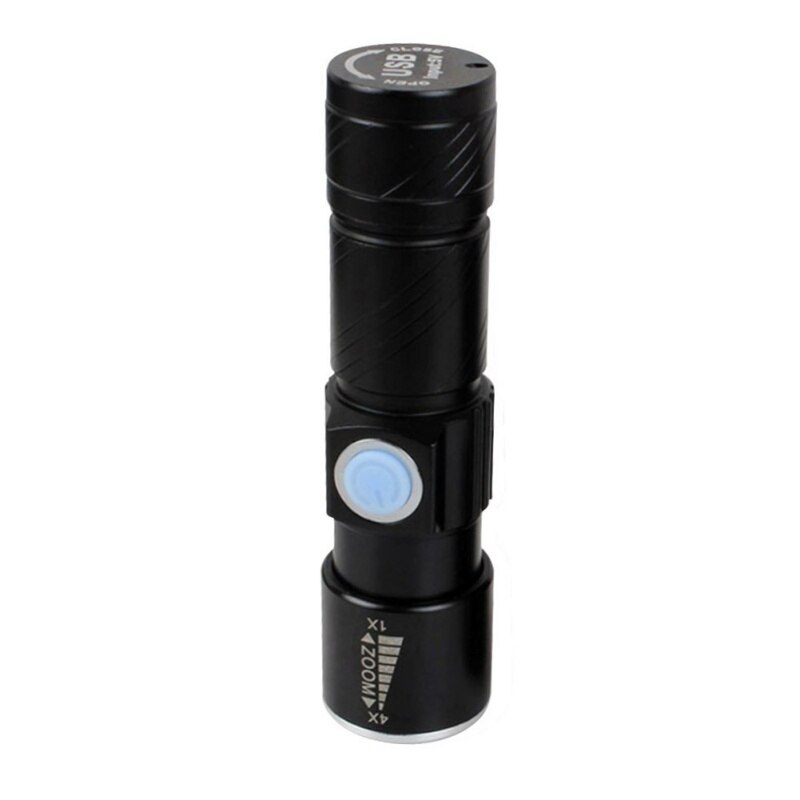 Camping Light USB Handy Powerful LED Flashlight Rechargeable Torch Flash Light Bike Pocket LED Zoomable Lamp: B