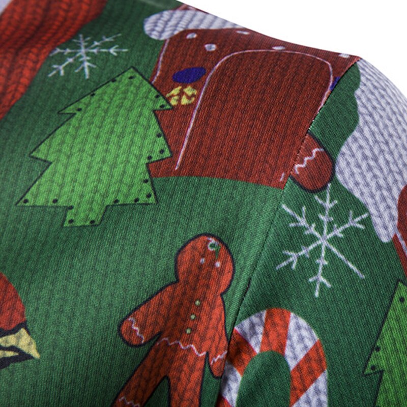 For autumn/Winter , men's Christmas Tree 3D printed long-sleeve T-shirt