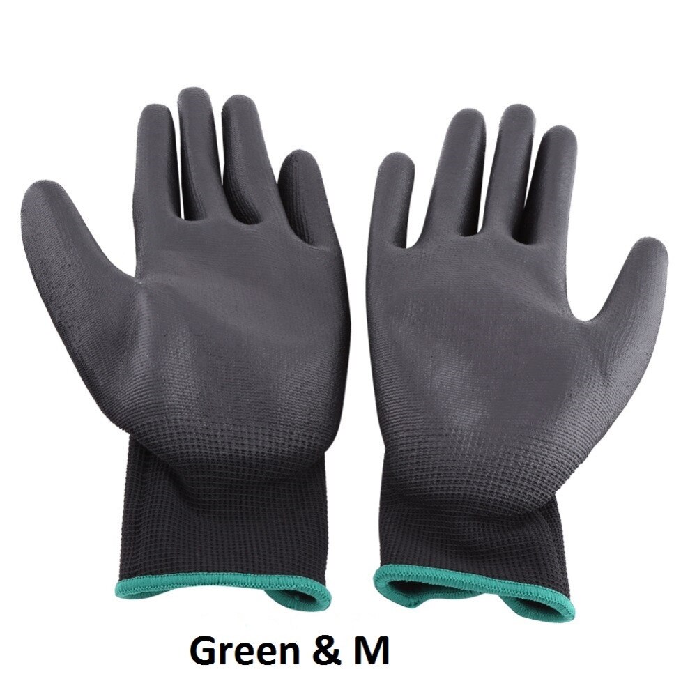 Guantes de trabajo de protección antiestática, con revestimiento de PU, antiestáticos, para guantes de trabajo electrónicos de CI, 12 par/lote