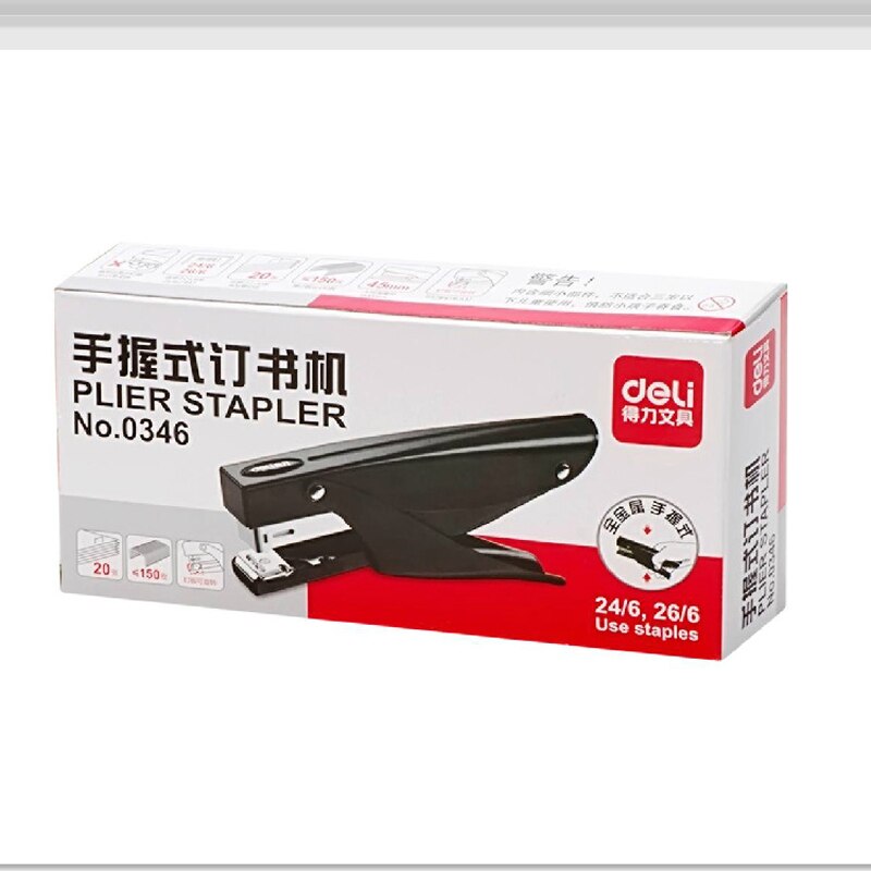 Deli 1Pcs Metalen Handheld Medium Nietmachine Wedstrijd 24/6 26/6 Nietje 20 80G Papers Capaciteit Hand Binding Kantoorbenodigdheden briefpapier