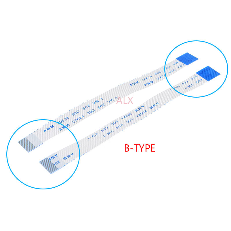 10PCS FPC Ribbon Flexible Flat CABLE PITCH 0.5MM 100MM B-Type 4P 6P 8P 10P 12P 16P 20P 30P 40P FFC WIRE 6/10/12/16/20/30/40 pin