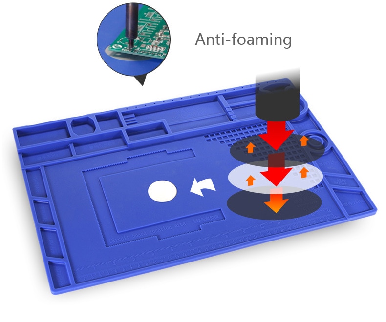 YIHUA Heat Resistant Soldering Mat With Magnetic Heat Insulation Working Pad Soldering Silicone Mat Repair Pad