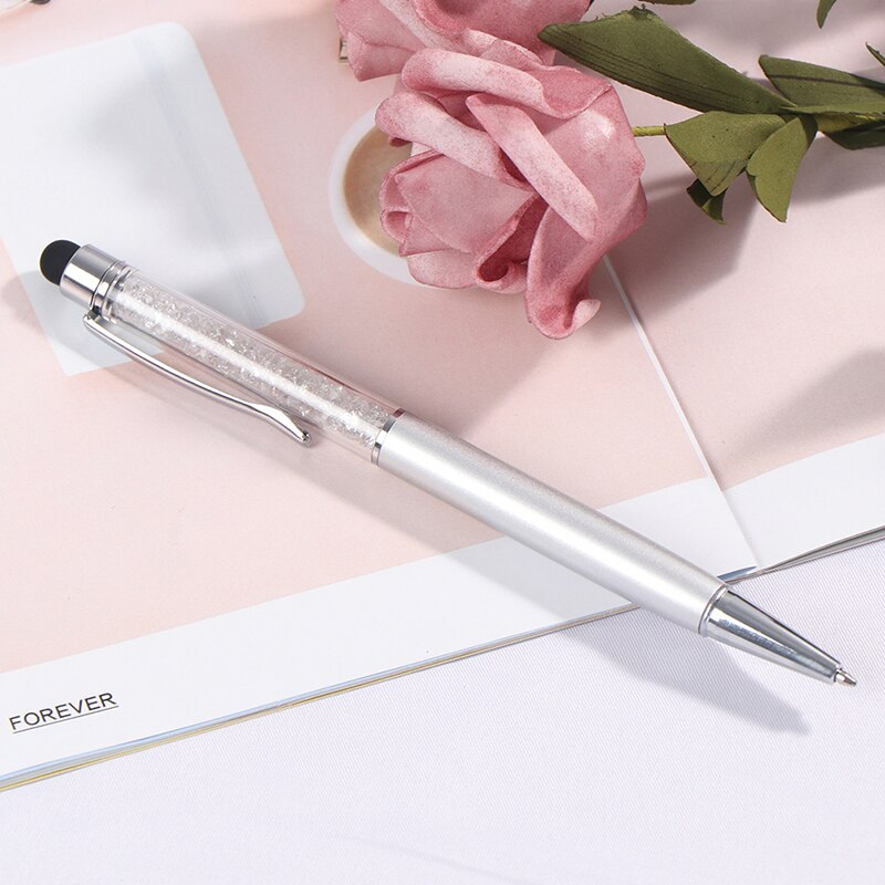 Crystal Ballpoint Pen Stylus Touch Pen for Writing Stationery Office&School Pen 14.5x1.0cm