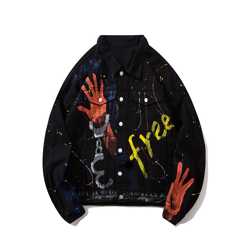 Jaded London CROSS SCRIPT EMBROIDERED - Baggy jeans - black/zwart denim/blackdenim