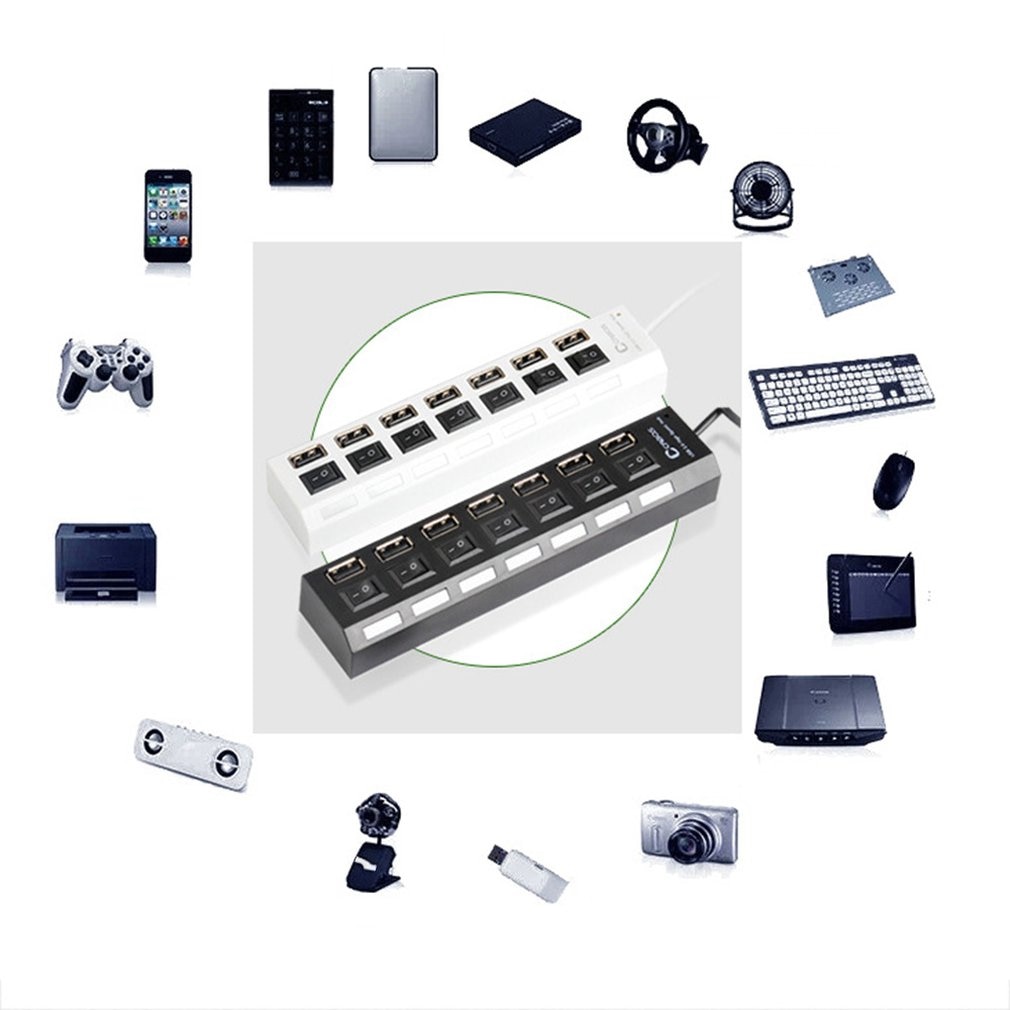 LB18 switch extension hub 7-port USB2.0 hub Computer USB extension hub one drag seven USB2.0 splitter