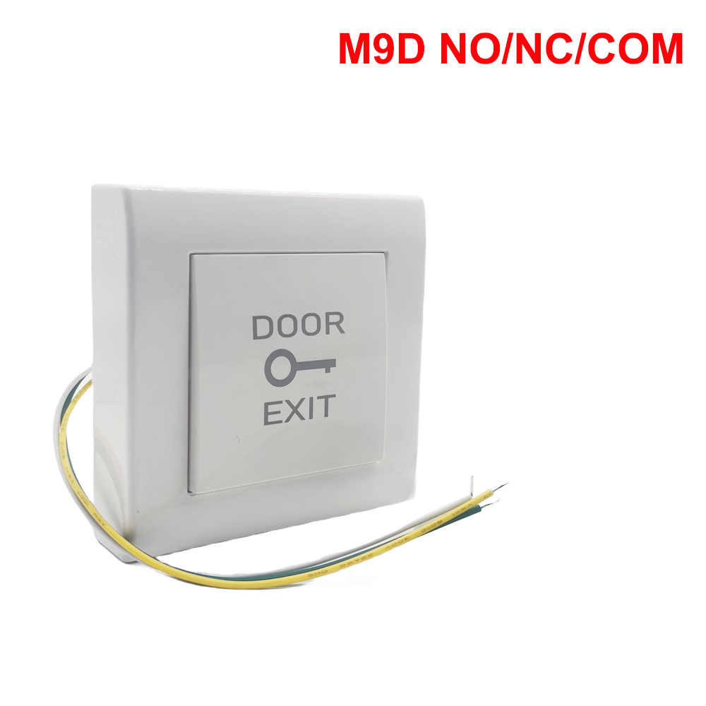 Electric Lock Release Switch NO NC COM Door Access Control System Plastic Exit Button: Silver