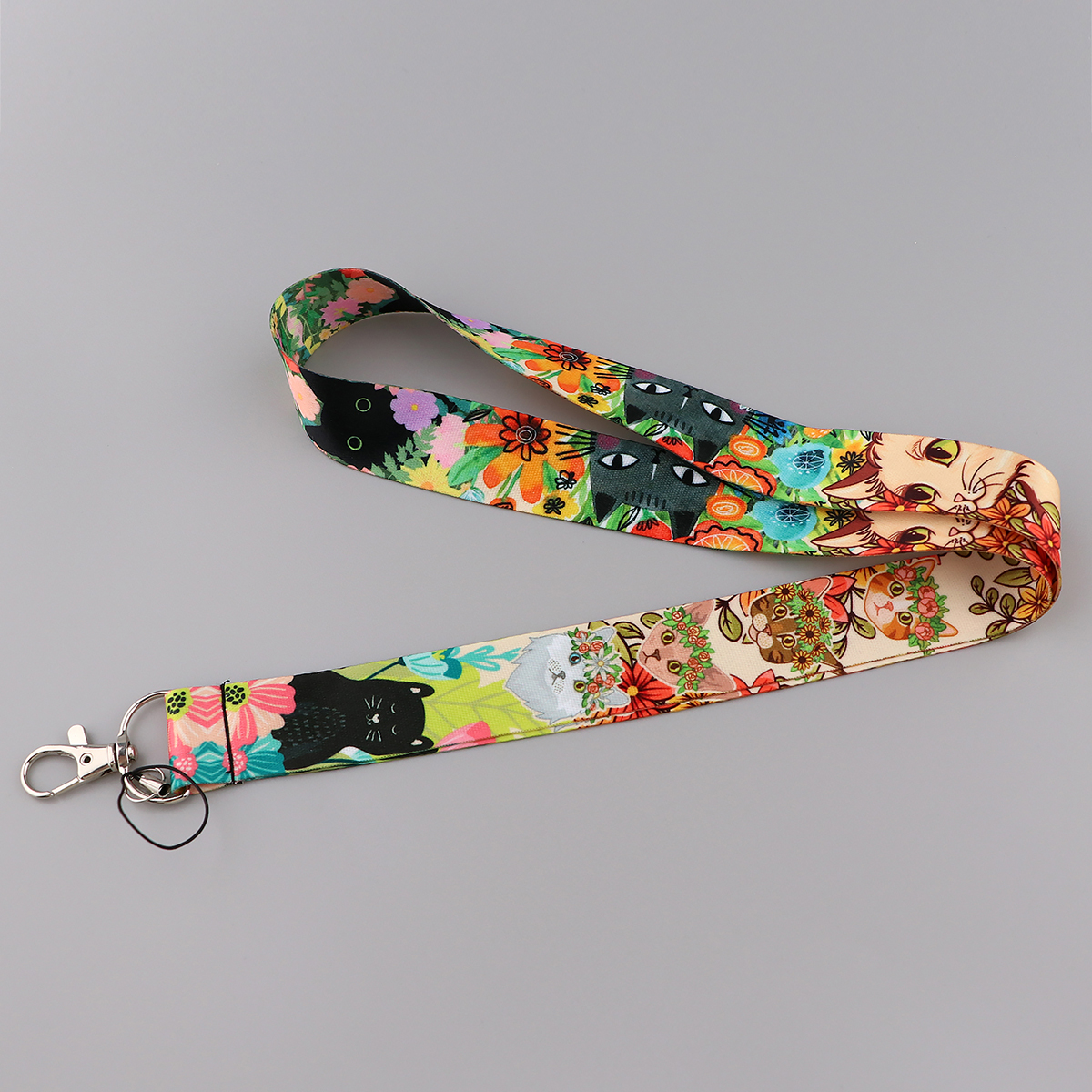 Cute Cat Neck Strap Kawaii Animal Lanyard For Keys Keychain Badge Holder ID Credit Card Pass Hang Rope Phone Charm Straps