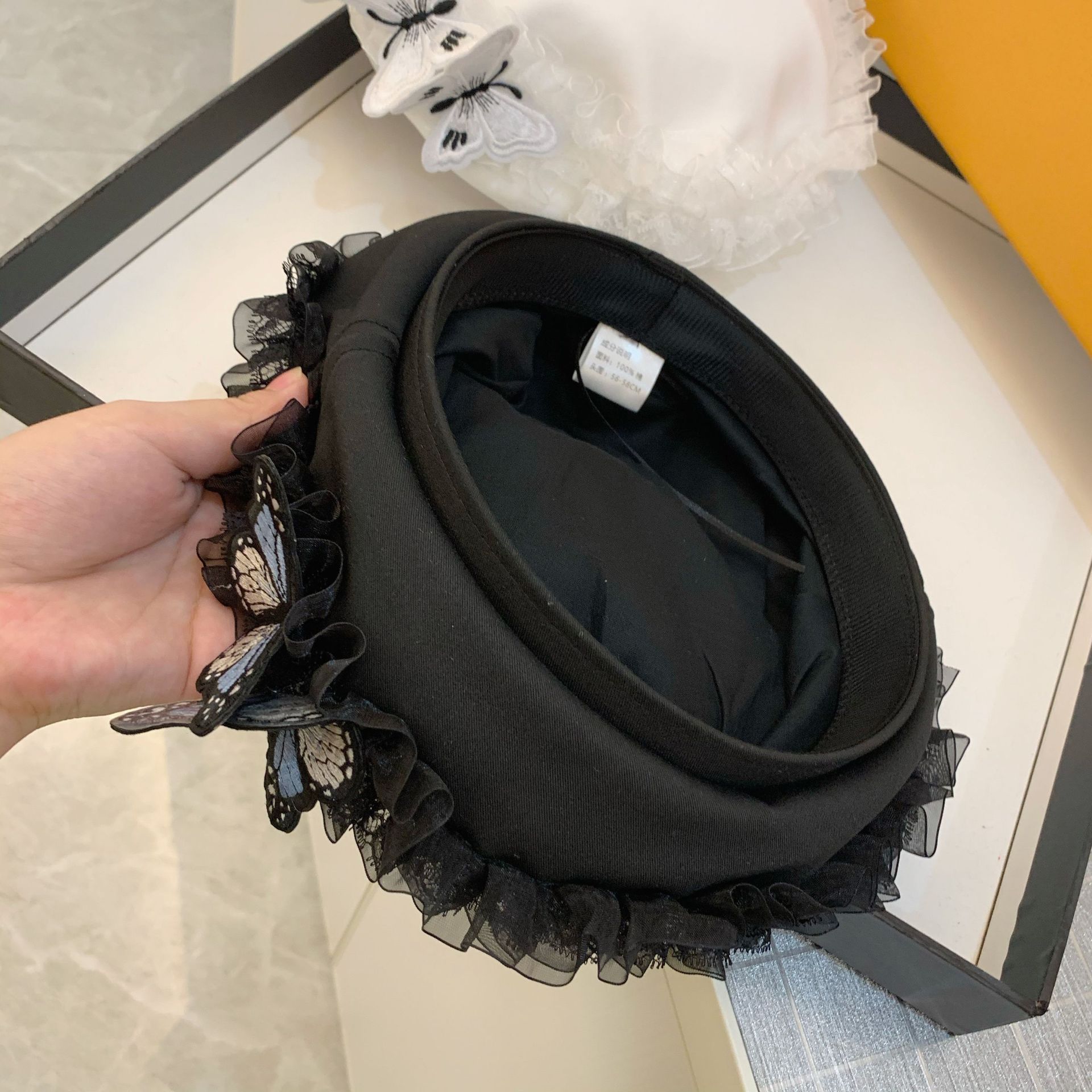 Lace Berets For Women Butterfly Female Berets Spring Summer Girls Cute Black Berets