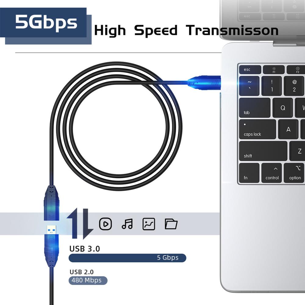 AMPCOM USB Verlengkabel USB 3.0 Kabel usb Extender voor USB Toetsenbord, Muis, a-Male naar A-Female Adapter Cord