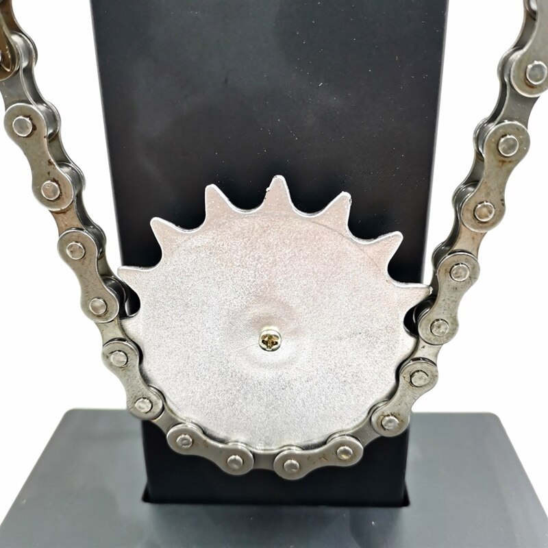 Vintage Desk Clock Antique Gear Iron Timing Chain Shaped Battery Operated Tabletop Clock Rustic Farmhouse Living Room