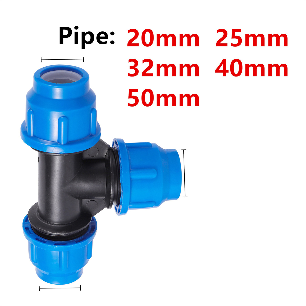 PVC PE Tube Tap Water Splitter 20/25/32/40/50mm Plastic Quick Valve Connector Garden Lawn Orchard Irrigation Water Pipe Fittings