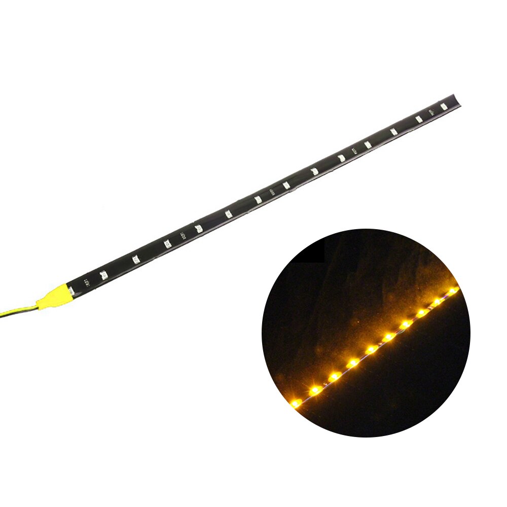 1x 30cm 15 smd bil led strip ljus bil styling interiör dekorativ atmosfär lampor yttre modifiering omgivande ljus drl: Gul 1pc