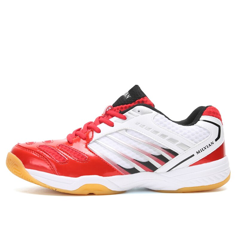 Casais casuais tênis esportivos sapatos de badminton leve tênis de treinamento confortável voleibol sapatos femininos de alta qualidade: ALS-7058 red / 44