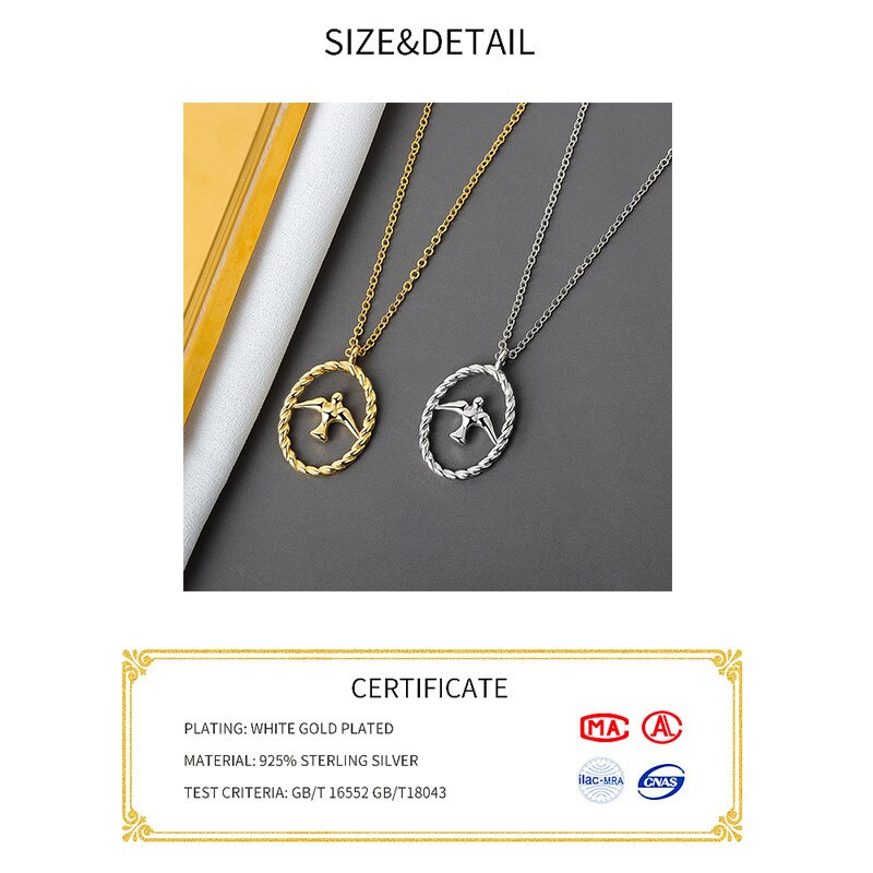 Real 925 prata esterlina elegante pássaro ouro geométrico pingente colar jóias finas para festa de casamento feminino bijoux