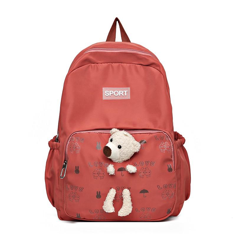 Zaino da donna Oxford di moda zaino da scuola con orso carino per ragazze zaini da viaggio impermeabili di grande capacità zaini per studenti 2022: orange