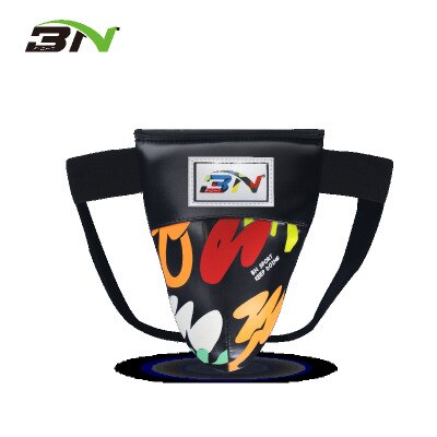 BN nuevos niños Graffiti serie casco boxeo guantes de Kick Boxing niños cabeza guardia Taekwondo niños niñas equipo de entrenamiento: black-Child crotch