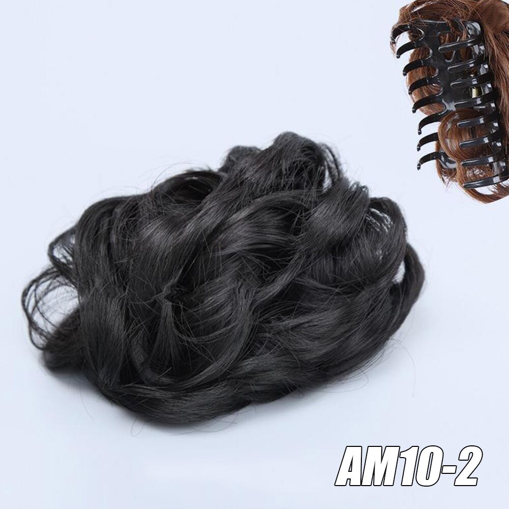 LVHAN Synthetic Curly Chignon Ombre Claw Hair Messy Buns Updo claw Clip In Hairpiece For Women's Hair Buns: AM10-2