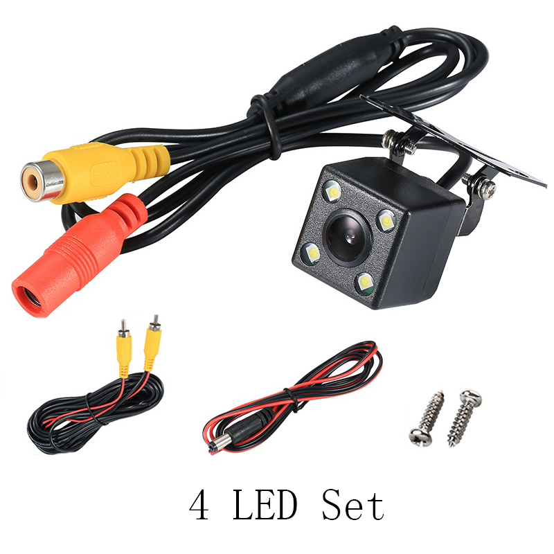 Wide Angle HD Car Rearview Camera Rear View Video Vehicle Camera Backup Reverse Camera 12 LED Night Vision Parking Camera: Red
