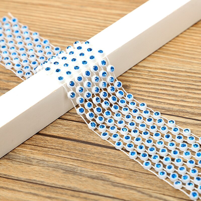 Zomer Zwarte Lange Scherpe Hoek Strass Sjaal Koreaanse Vrouwelijke Sociale Sailor Dance Stropdas Multifunctionele Boog Trendy Riem P7: White Blue