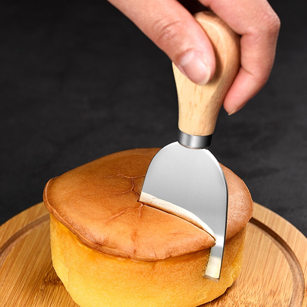 4 Cheese Knives Set Cheese Cutlery Steel Stainless Cheese Slicer Cutter Wood Handle Mini Knife,Butter Knife,Spatula&amp; ForK
