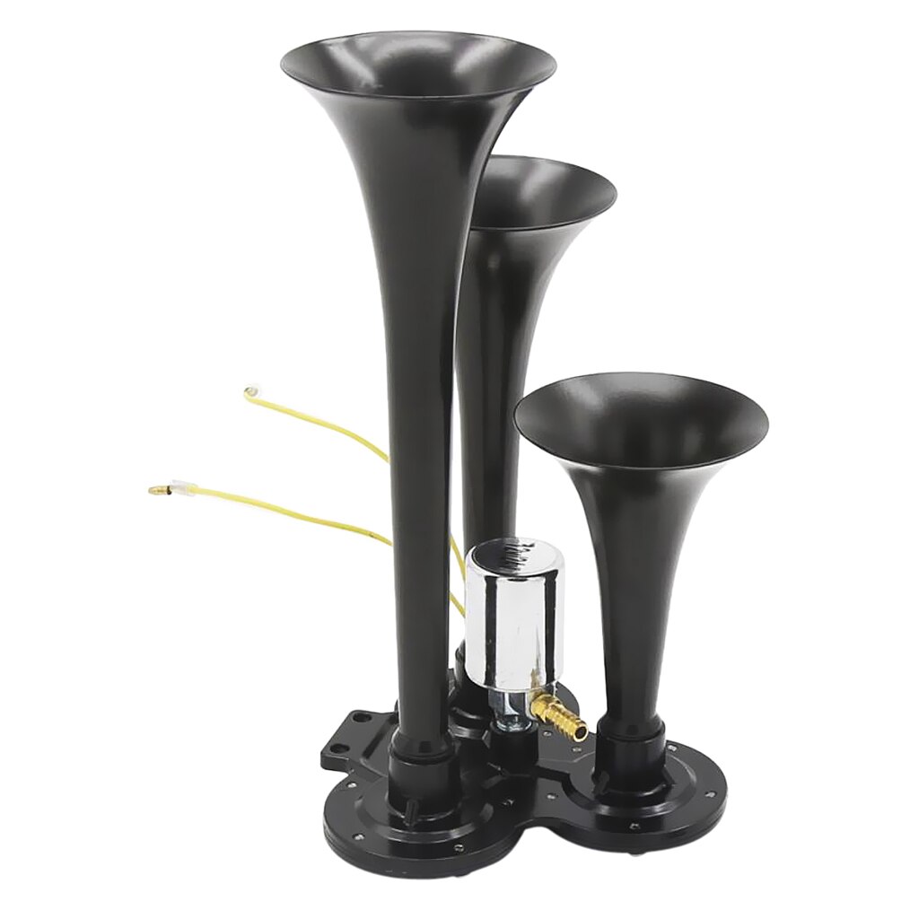 150dB Triple Trumpet LOUD Train Air Four Horn Kit 12V-24V Electric Solenoid