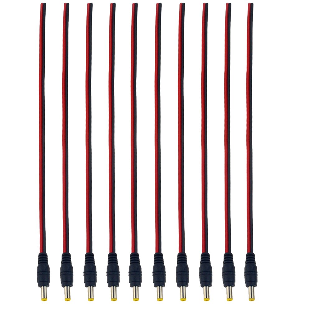 1pc DC 5.5*2.1 Male 12V 3A Power Wire Connectors Female Mount Socket Jack Plug Wire Terminals Adapter