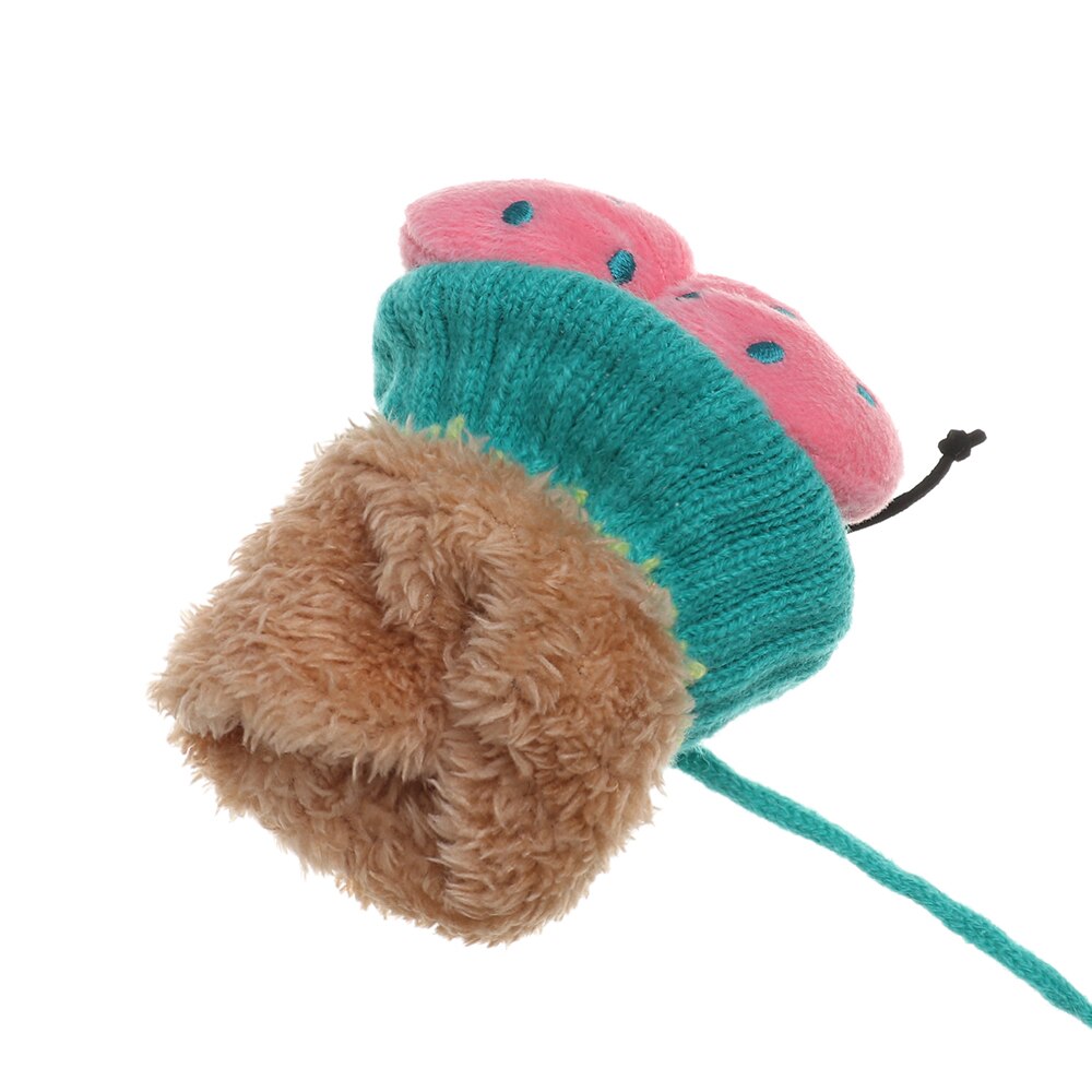 Del bambino Delle Ragazze Dei Ragazzi di Inverno Lavorato A Maglia Guanti bambino Del bambino Dei Bambini Caldo Corda dito Completa guanti Del Fumetto Dei Bambini Più di Velluto di Spessore Guanto