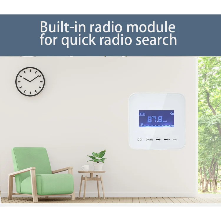 86 Bluetooth Mini tło domu System muzyczny jest kompatybilny ze szklaną klawisz dotykowy wzmacniacza ściennego i obsługuje FM USB TF