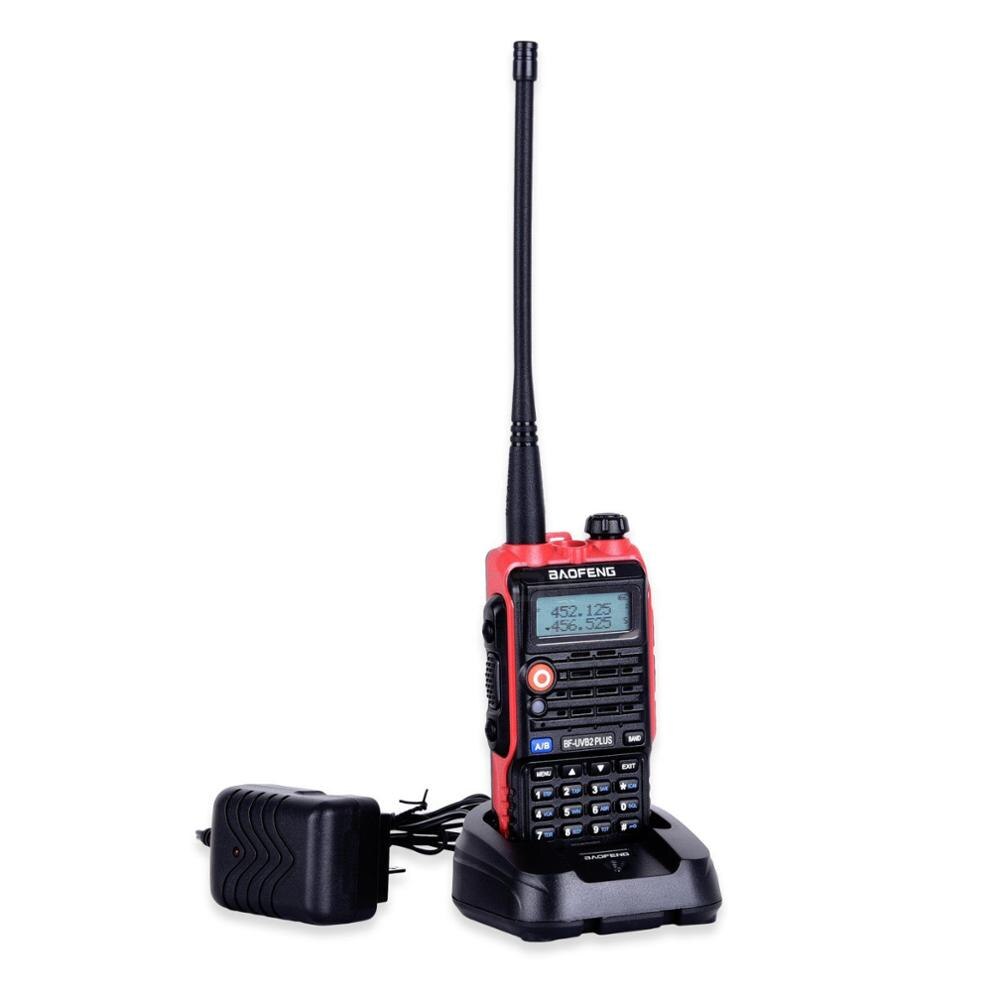 TOP BaoFeng Bf-Uvb2 Plus Walkie Talkie High Power 8w LCD Display/LED Licht 4800mah Batterie Radio funktion mit headset: red / Amerikanisch
