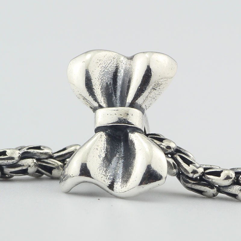 Mistel 925 Sterling Silber Bogen Stopper Spacer Charm Bead Europäischen Schmuck