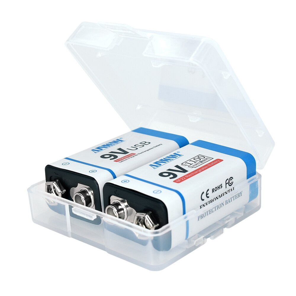 Batteria ricaricabile USB 9V batteria al litio 6F22 batteria 9V per batteria metal detector RC elicottero modello microfono giocattolo tipo-c