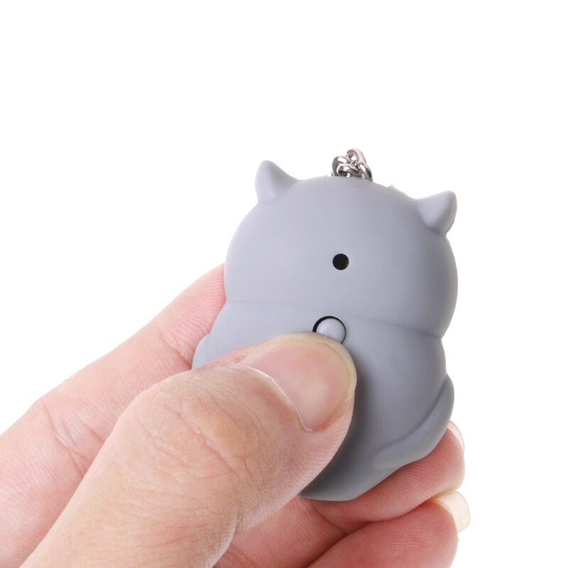 Grappige Led Licht 3D Cartoon Uil Sleutelhanger Geluid Getoeter Sleutelhanger Kid Speelgoed Gxmb