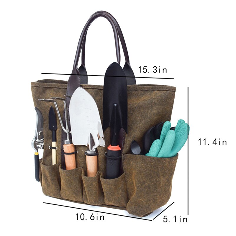 Duk trädgård verktyg tote väska elektriker verktyg påse organisator förvaringsväska för trädgårdsredskap förpackningar 38.9 x 13 x 29cm wwo 66