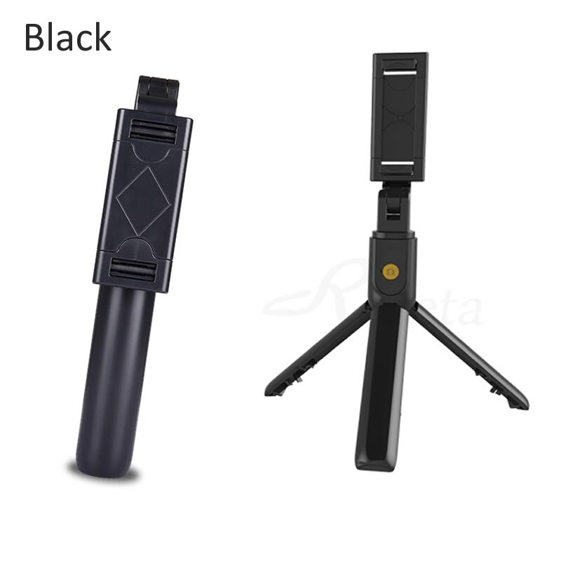 Wsdcam 3 in 1 Drahtlose Bluetooth Selfie Stock Handheld Monopod Auslöser Fernbedienung Faltbare Mini Stativ Für iPhone XR 8X7 6 s Plus: Schwarz