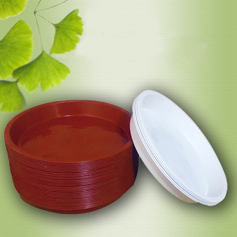 1 st diameter 21cm röd plast trädgård blomplanta kruka fat rund botten planteringsbricka jjjyl 170