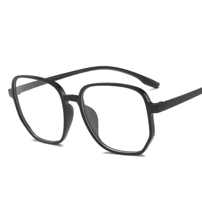 Polygon transparant groot frame vrouwelijk plat oversized vierkant optisch anti-blauw licht unisex trend brilmontuur: Kleur -01