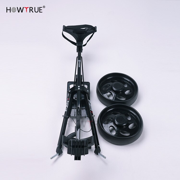 Golf Pull Cart Iron Black Adjustable Golf Trolley Cart 2 Wheels Push Pull Golf Cart Aluminium Alloy Foldable Trolley With Brake