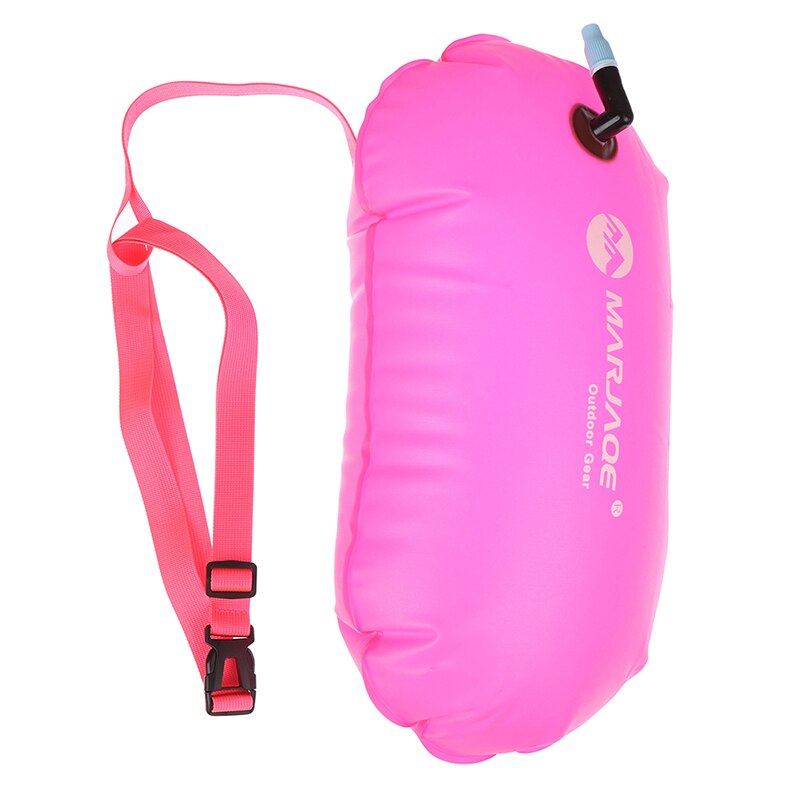 1pc pvc svømning bøje sikkerhed lufttør bugsering taske flyde oppustelig signal drift taske: Lyserød