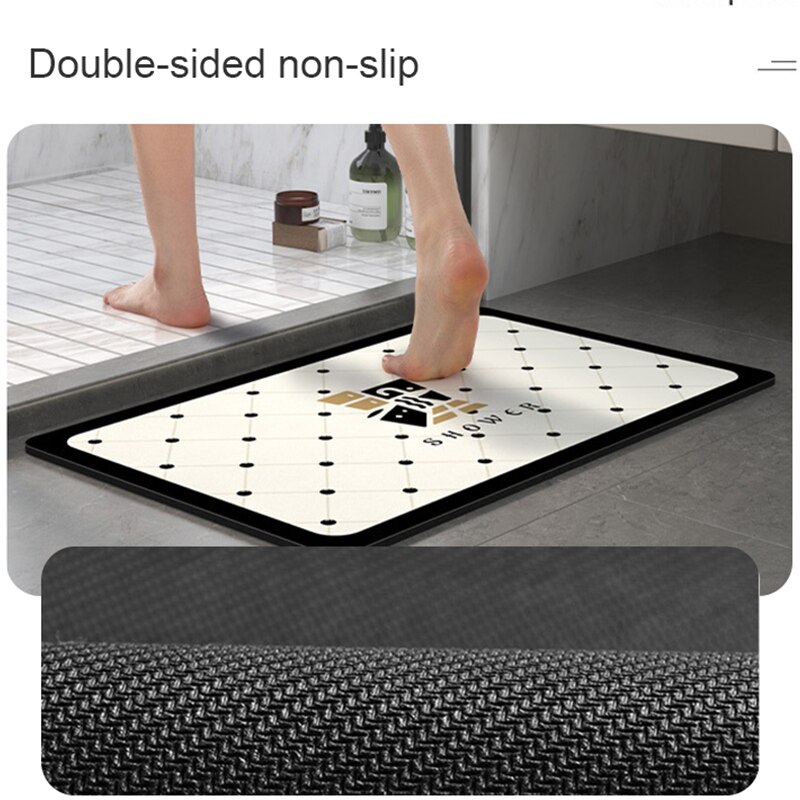 Super Absorbent Bath Mat Quick Drying Bathroom Carpet Non Slip Shower Room Floor Mats Kitchen Living Room Doormat Home Decor