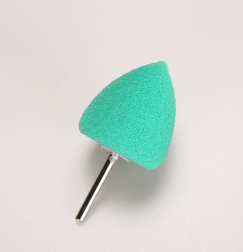 SPTA Car Detailing Polish Wheels Drill Sponge Cone Round Buffing Flexible Shaft Kit Polishing Pad For Car Headlight Machine Tool: Green Cone Burrs
