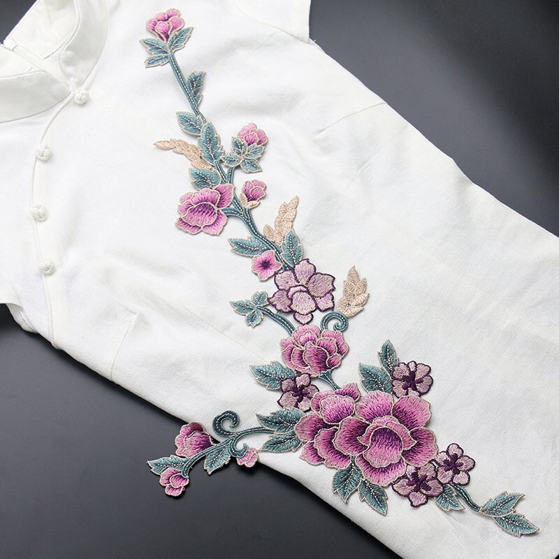 borduurwerk patches voor kleding, 22*55 cm grote stuks bloem parches naaien patches voor kleding