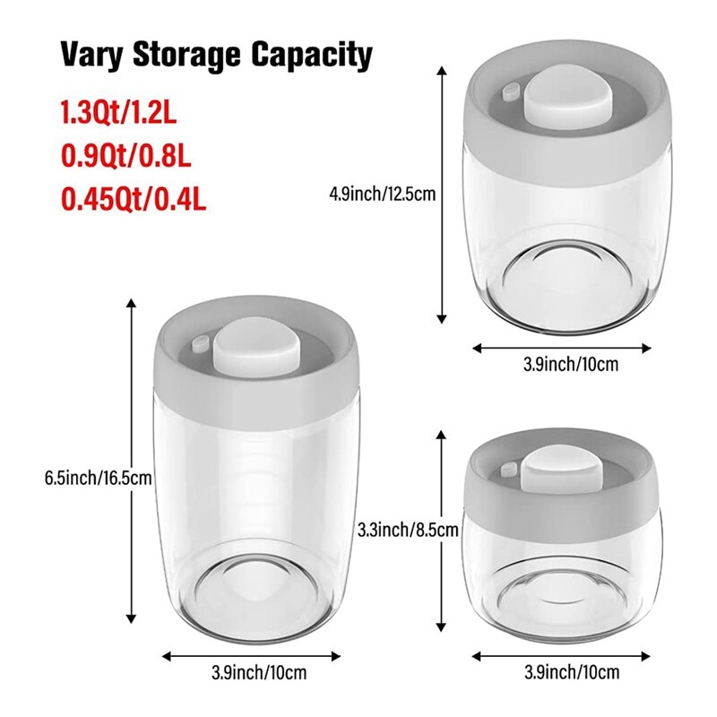 3Pcs Coffee Storage Container With One Way Oxygen -Release Valve,Air Tight Sealable Containers For Grain Nut
