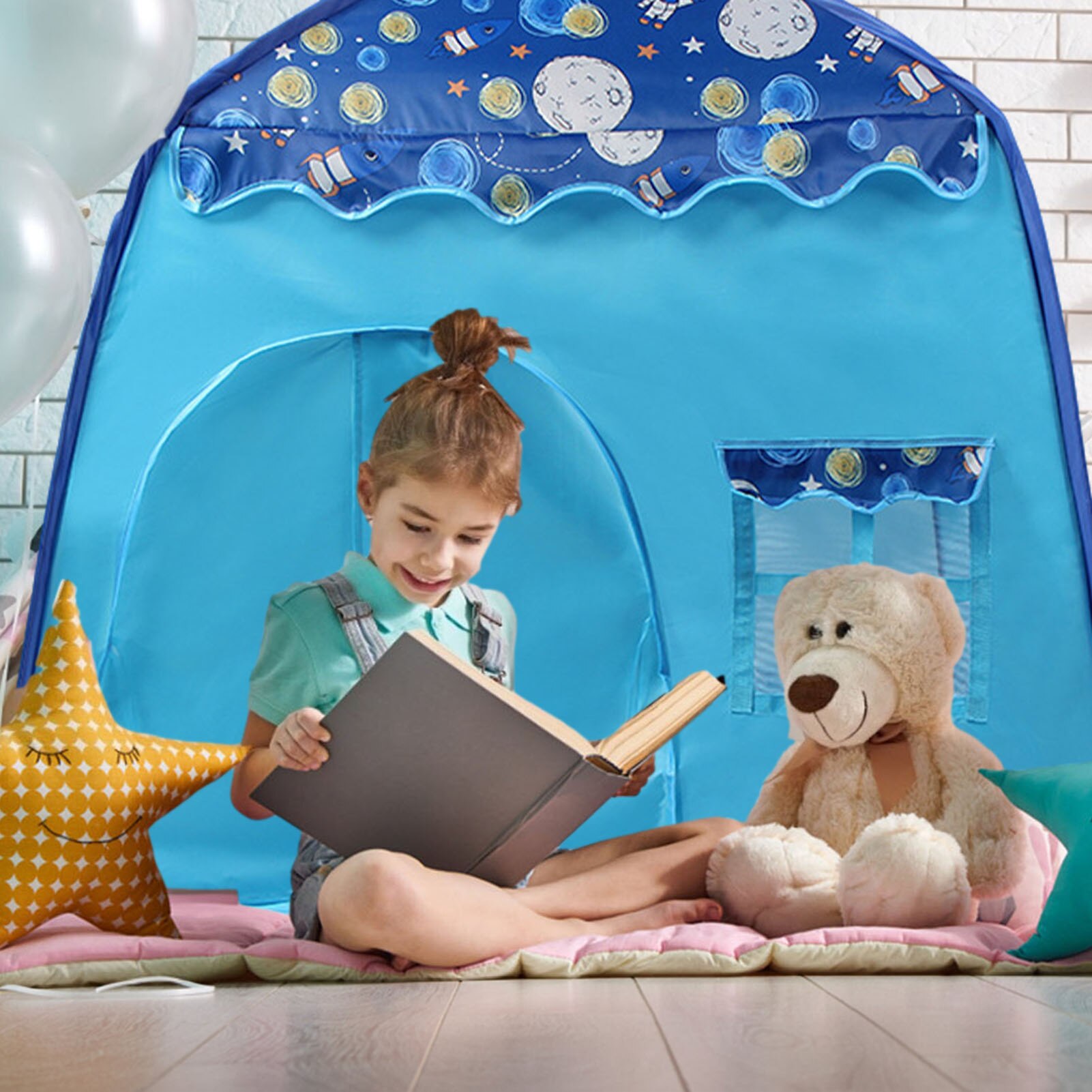 Spielen freundlicher Zelt freundlicher Fenster Innen Spielen Ich bin Freien Prinzessin Schloss Falten Cubby Spielzeug Enfant Zimmer Haus freundlicher Zelt
