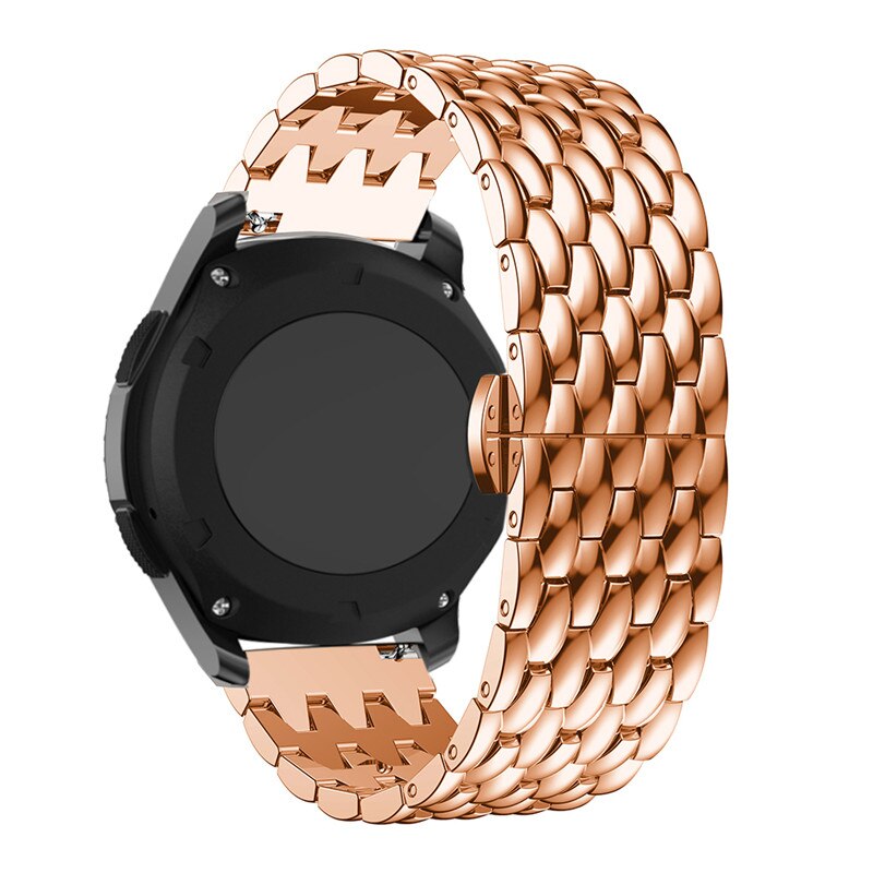 Bracelet de montre de Bracelet de 22mm pour la montre de Huawei GT 2/GT2 / gt 2e Bracelet intelligent Bracelet d'alliage d'acier inoxydable pour la montre de galaxie 46mm: Or Rose