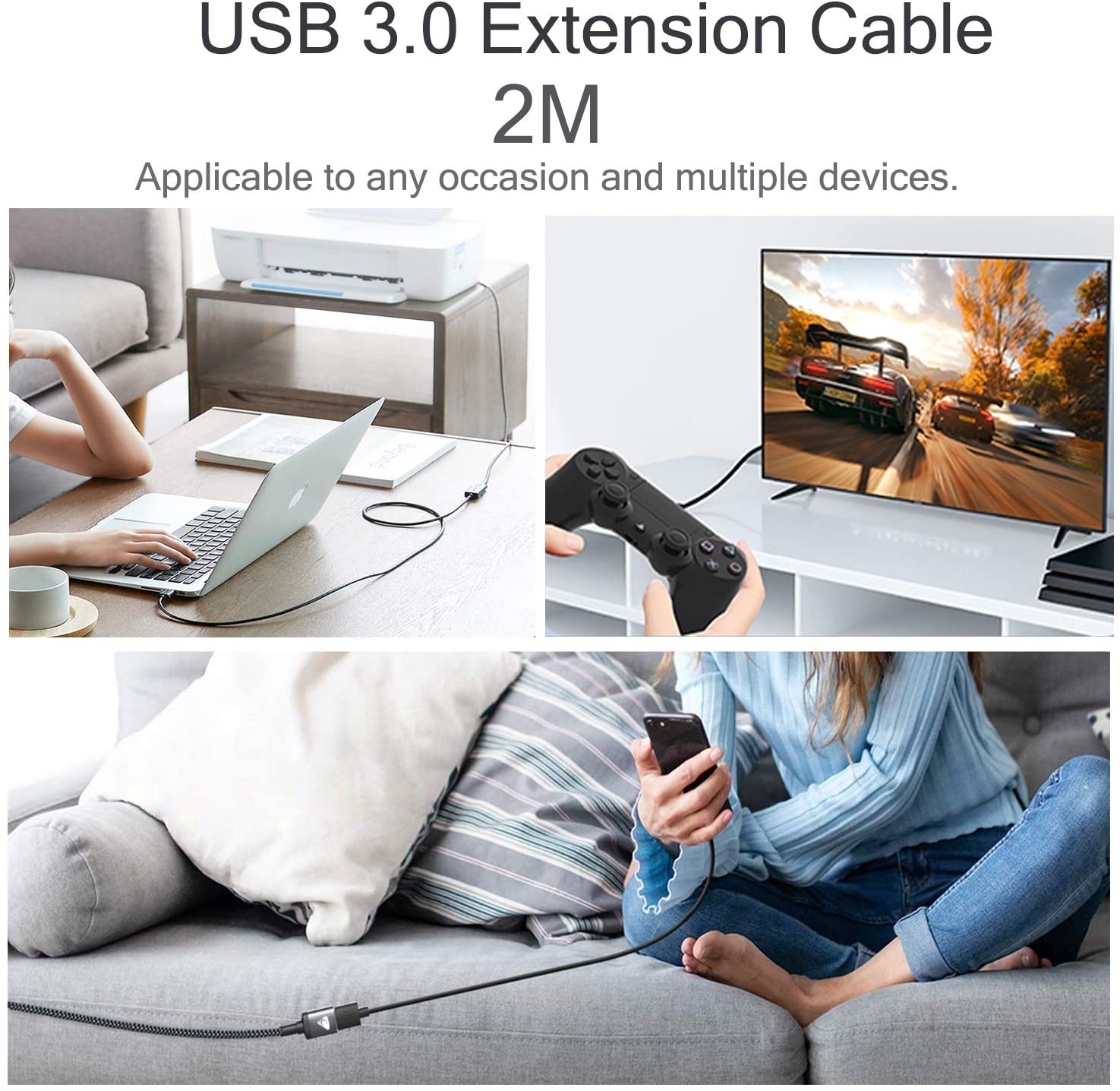 USB 3.0 2.0 Extension Cable Male to Female Data Cable USB3.0 Extender Cord For PC TV keyboard Mouse Computer USB Extension Cable
