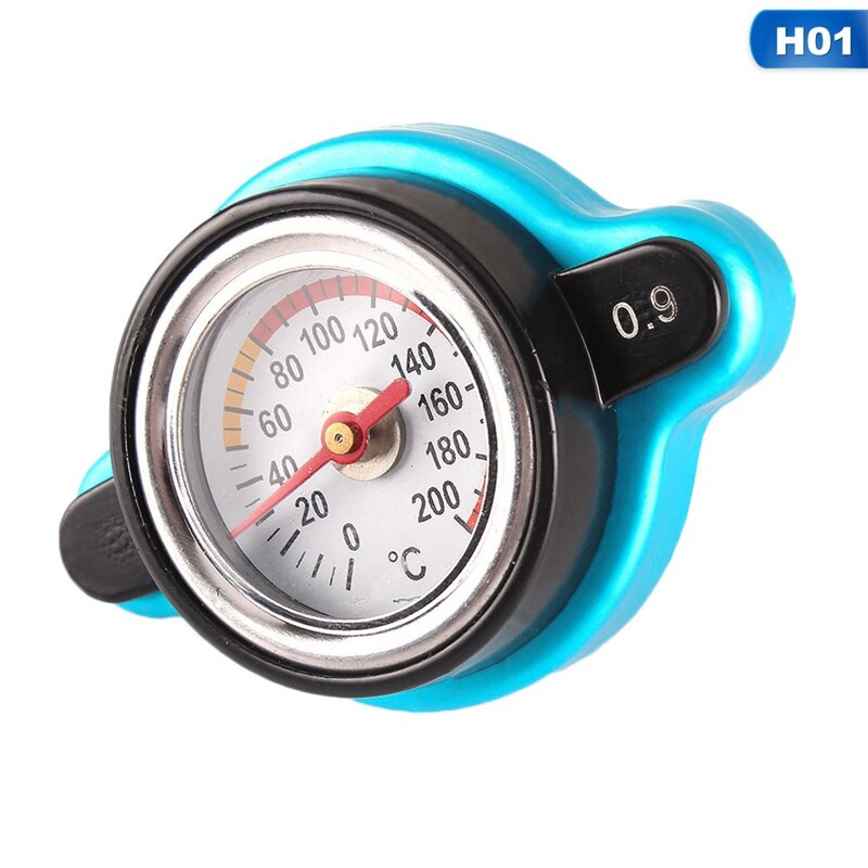 Thermo korek chłodnicy pokrywa zbiornika samochodów stylizacja motocykli D1 specyfikacja miernik temperatury wody z narzędzie bezpieczne 0.9 bar/ 1.1 bar/1.3 bar: 0.9Bar 01