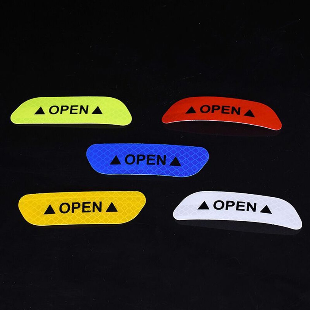 4PCS/SET Car Styling Warning Car Sticker Affixed To The Door To Open The Door Crash Safety Warning Stickers Reflective