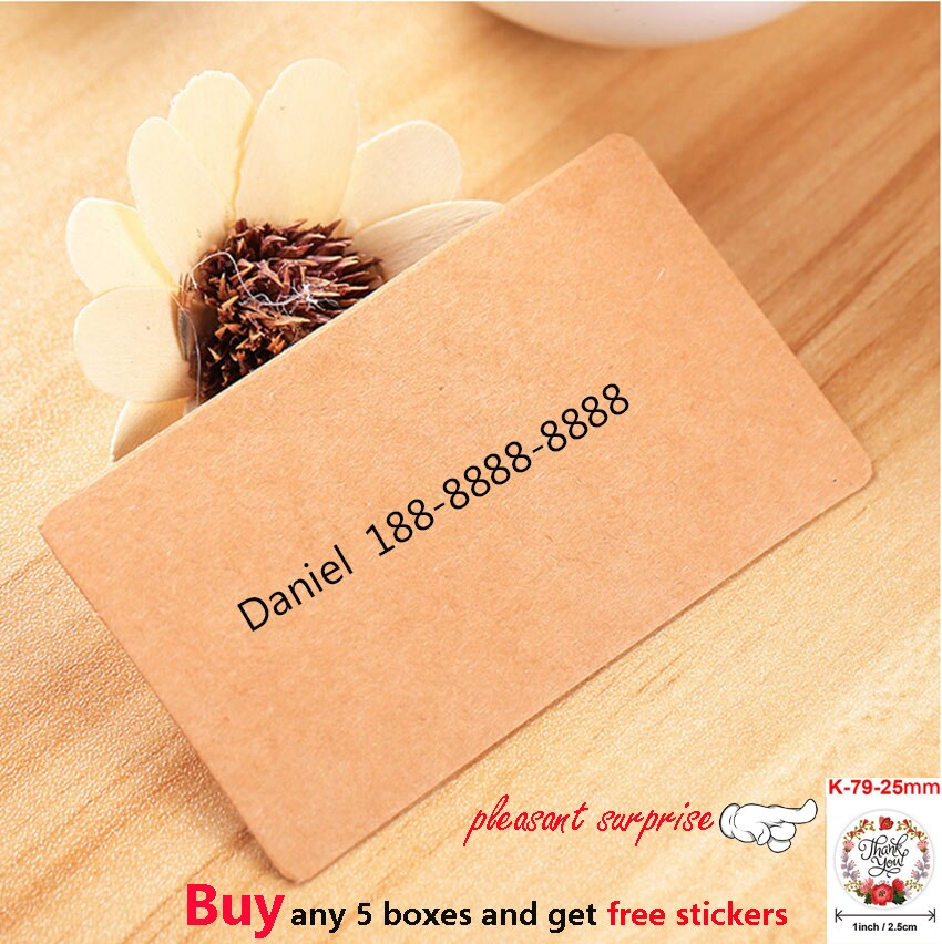 100 hojas/caja tarjeta en blanco DIY tarjeta de felicitación graffiti palabra Tarjeta de boda tarjeta gruesa kraft papel postal palabra tarjeta