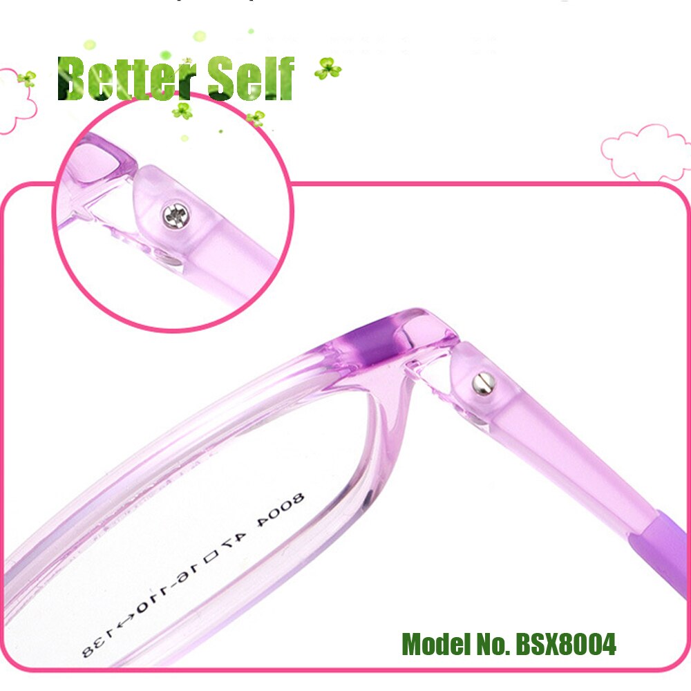Glasses Frame Adjustable Temple kids Girl's Transparent Square Tr90 Eyeglasses Upgrade Silicone Nose Pad Boy's Spectacle BSX8004