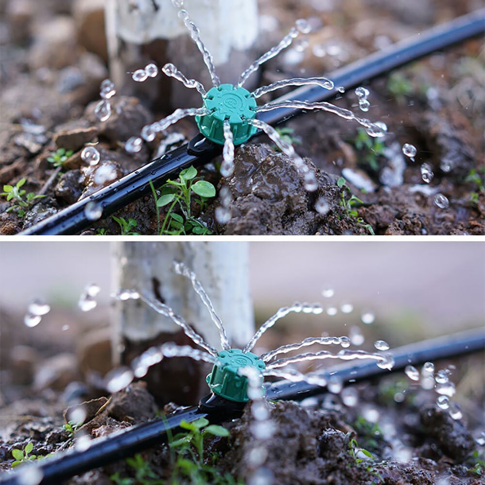 Adjustable 1/4 Irrigation Misting Dripper Sprinkler Head Hose Garden Micro Flow Drip Head Greenhouse Watering Tool for Garden
